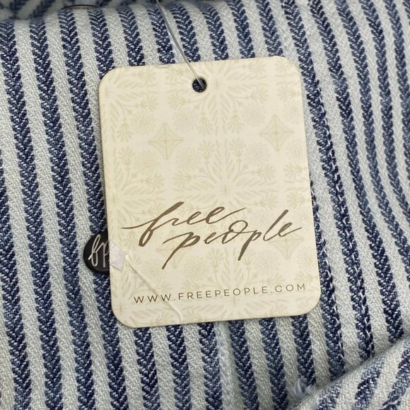 Free People Women’s Bendita Striped Sleeveless Midi Dress – Navy Blue/White – S - Picture 4 of 11